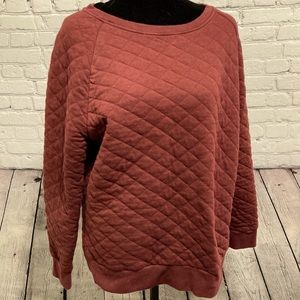Organic Cotton Burgundy Quilted Sweater
